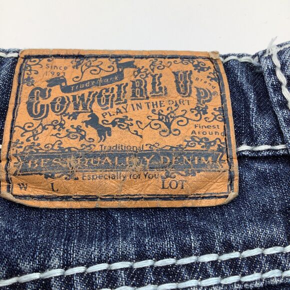 Cowgirl Up Womens Dont Fence Me in Boot Cut Jeans Blue Size 12 - Picture 4 of 7